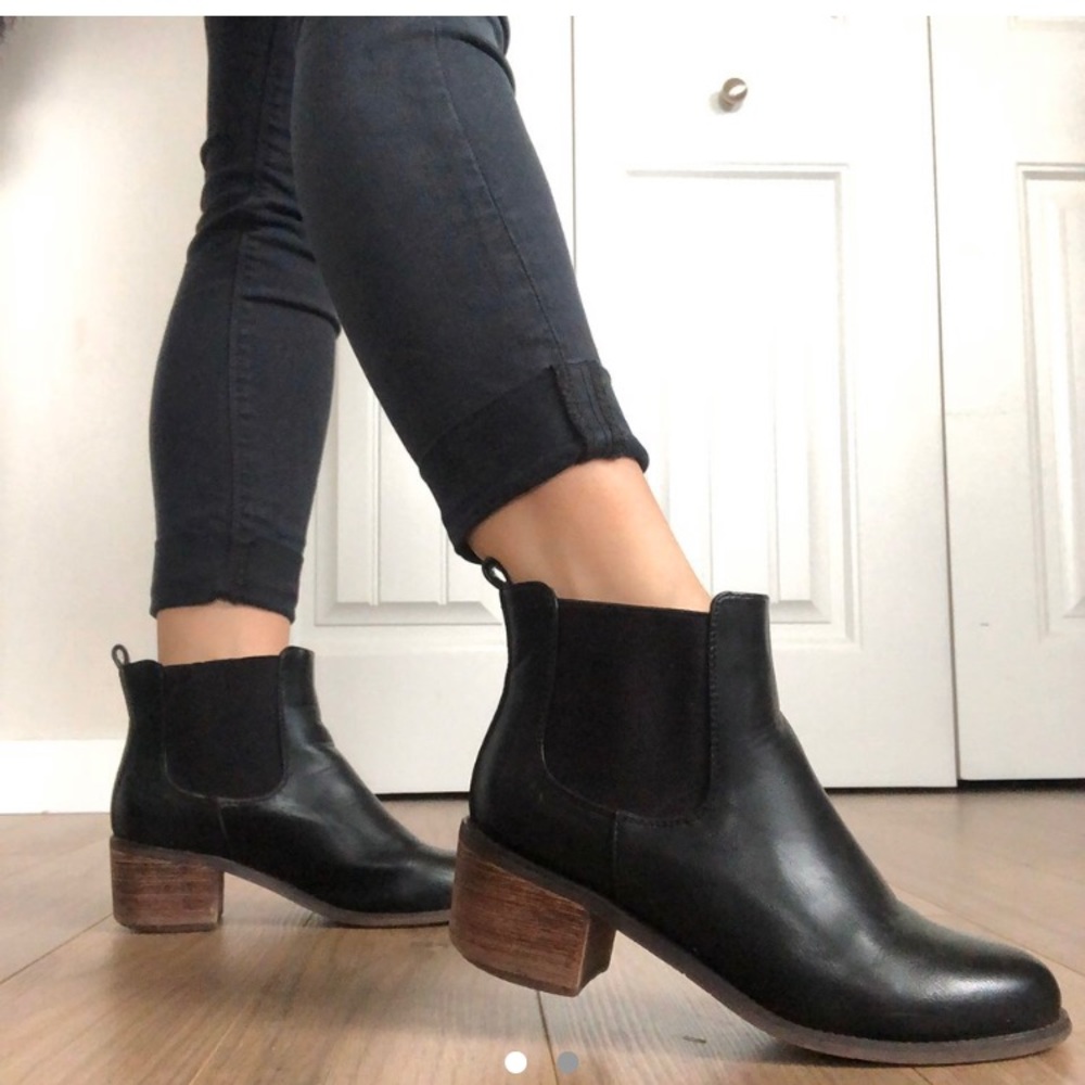 Black Leather Ankle Boots